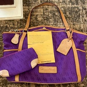 Dooney & Bourke on the go bag in purple.